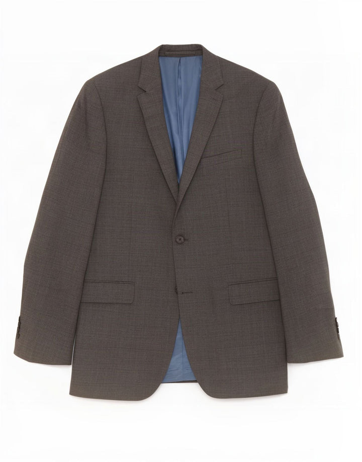 Marks & Spencer Mens 2 Button Blazer Jacket UK 40 Medium Grey Wool