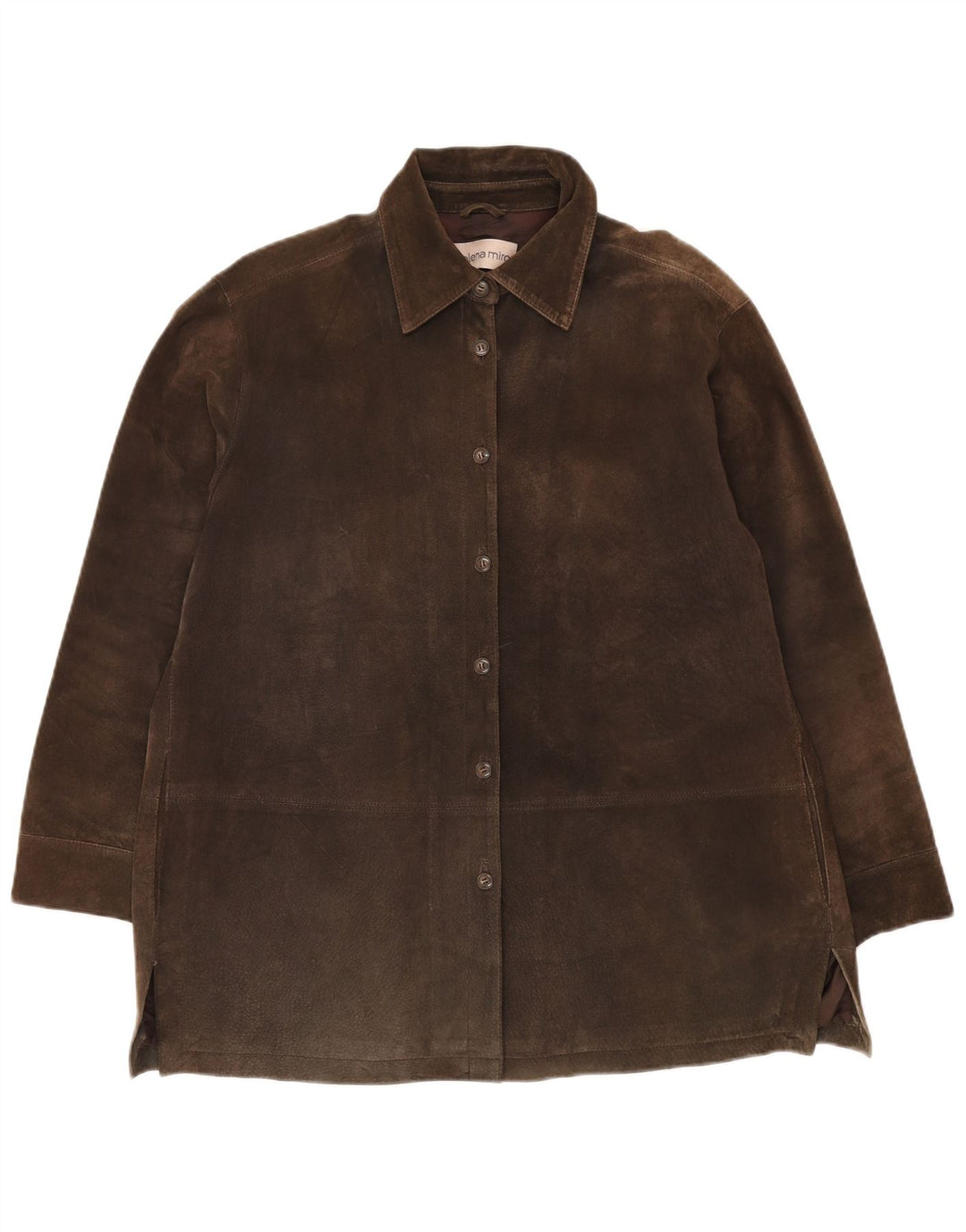 ELENA MIRO Womens Oversized Suede Jacket UK 14 Large Brown Leather