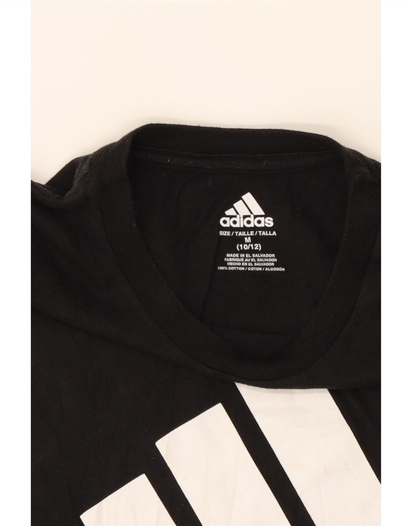 ADIDAS Boys Graphic T-Shirt Top 10-11 Years Medium Black Cotton Vintage Adidas and Second-Hand Adidas from Messina Hembry 
