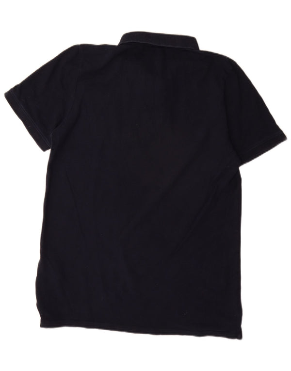 Jack & Jones Mens Slim Fit Polo Shirt Large Navy Blue Cotton