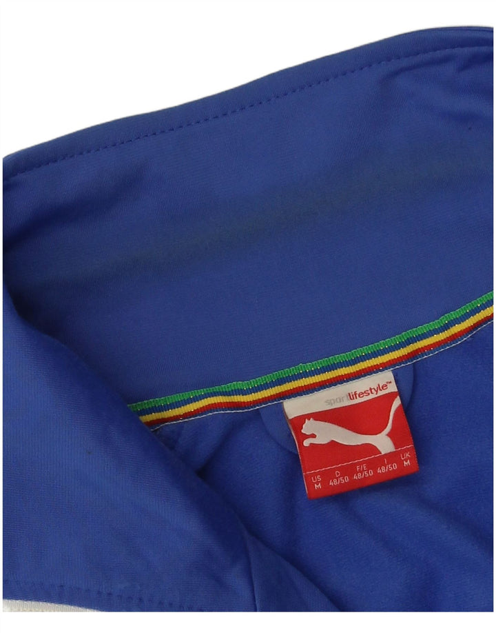 Adidas Mens Tracksuit Top Jacket Medium Blue Striped Polyester