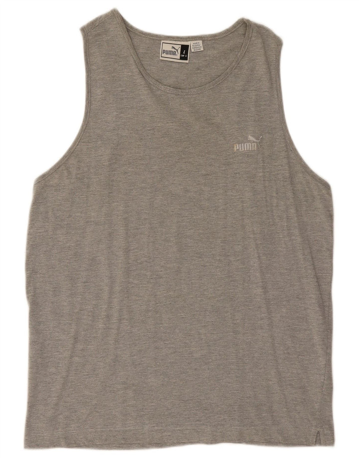 PUMA Mens Vest Top Large Grey Cotton