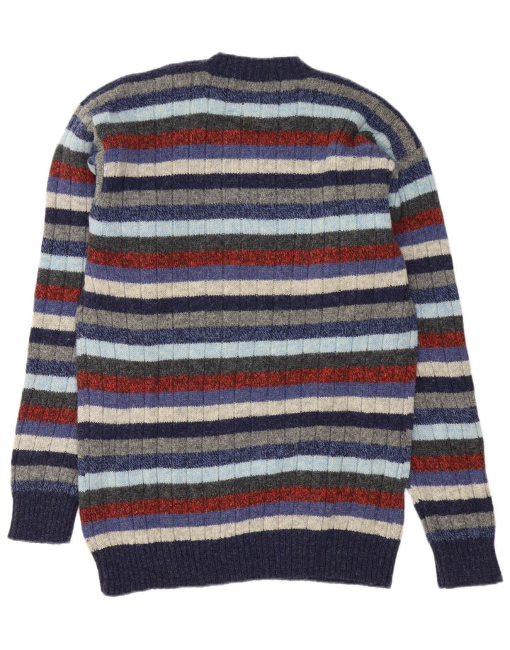 Les Copains Mens Crew Neck Jumper Sweater IT 46 Small Multicoloured Striped