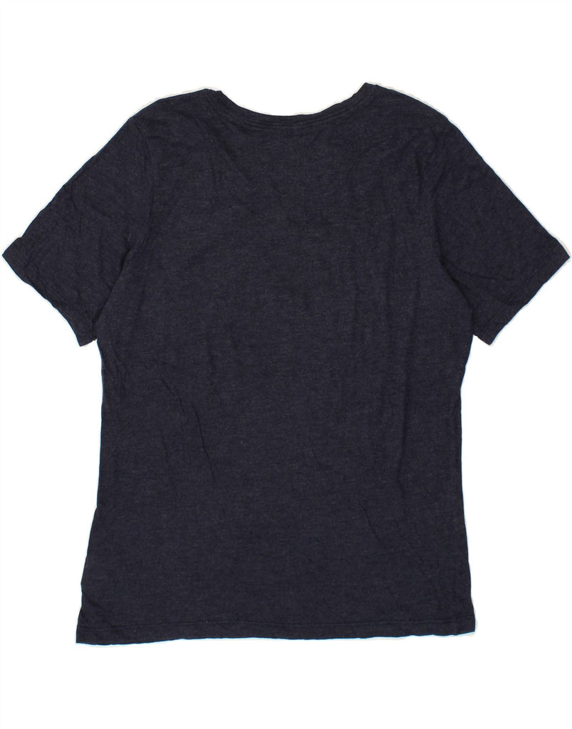 COLUMBIA Womens Graphic T-Shirt Top UK 14 Medium Navy Blue Vintage Columbia and Second-Hand Columbia from Messina Hembry 