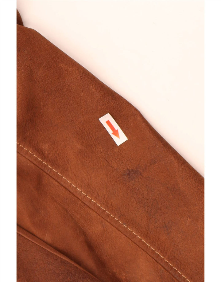 David Moore Mens Leather Jacket IT 50 Large Brown Leather