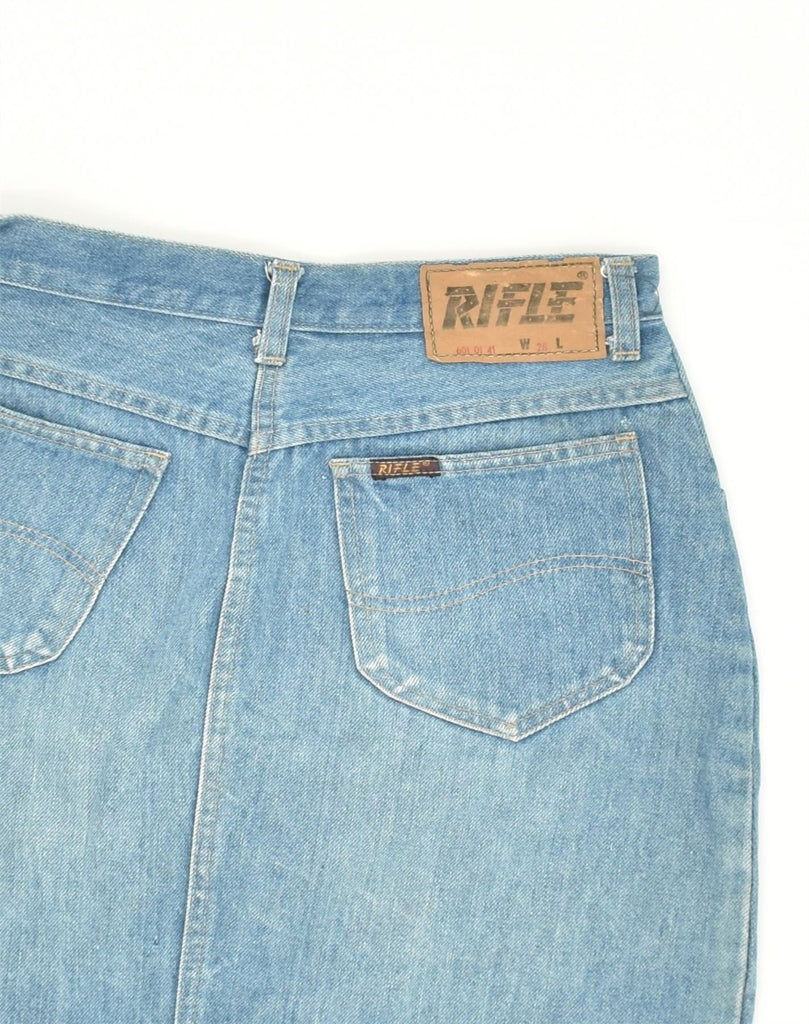 RIFLE Womens Denim Skirt W28 Medium Blue Cotton | Vintage Rifle | Thrift | Second-Hand Rifle | Used Clothing | Messina Hembry 