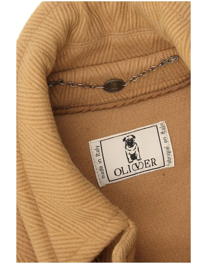 Oliver By Valentino Mens Loose Fit Duffle Jacket IT 48 Medium Beige Chevron