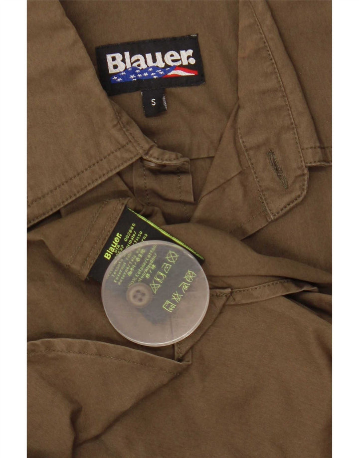 Blauer Mens Graphic Short Sleeve Shirt Small Khaki Cotton