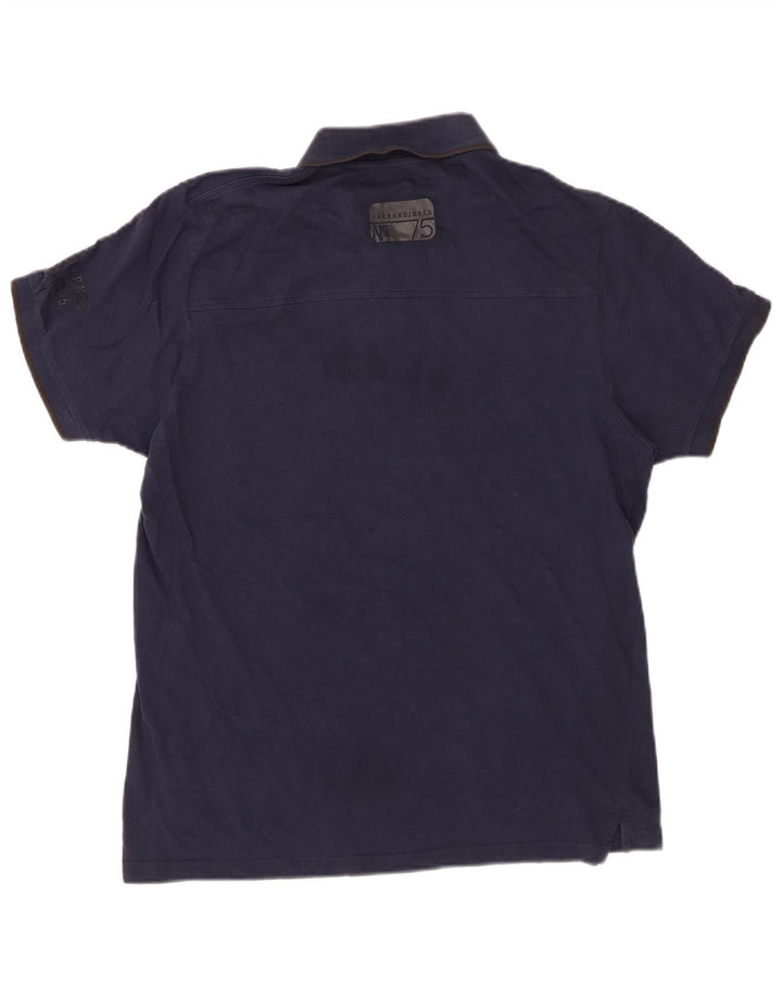 JACK & JONES Mens Polo Shirt Large Navy Blue Cotton
