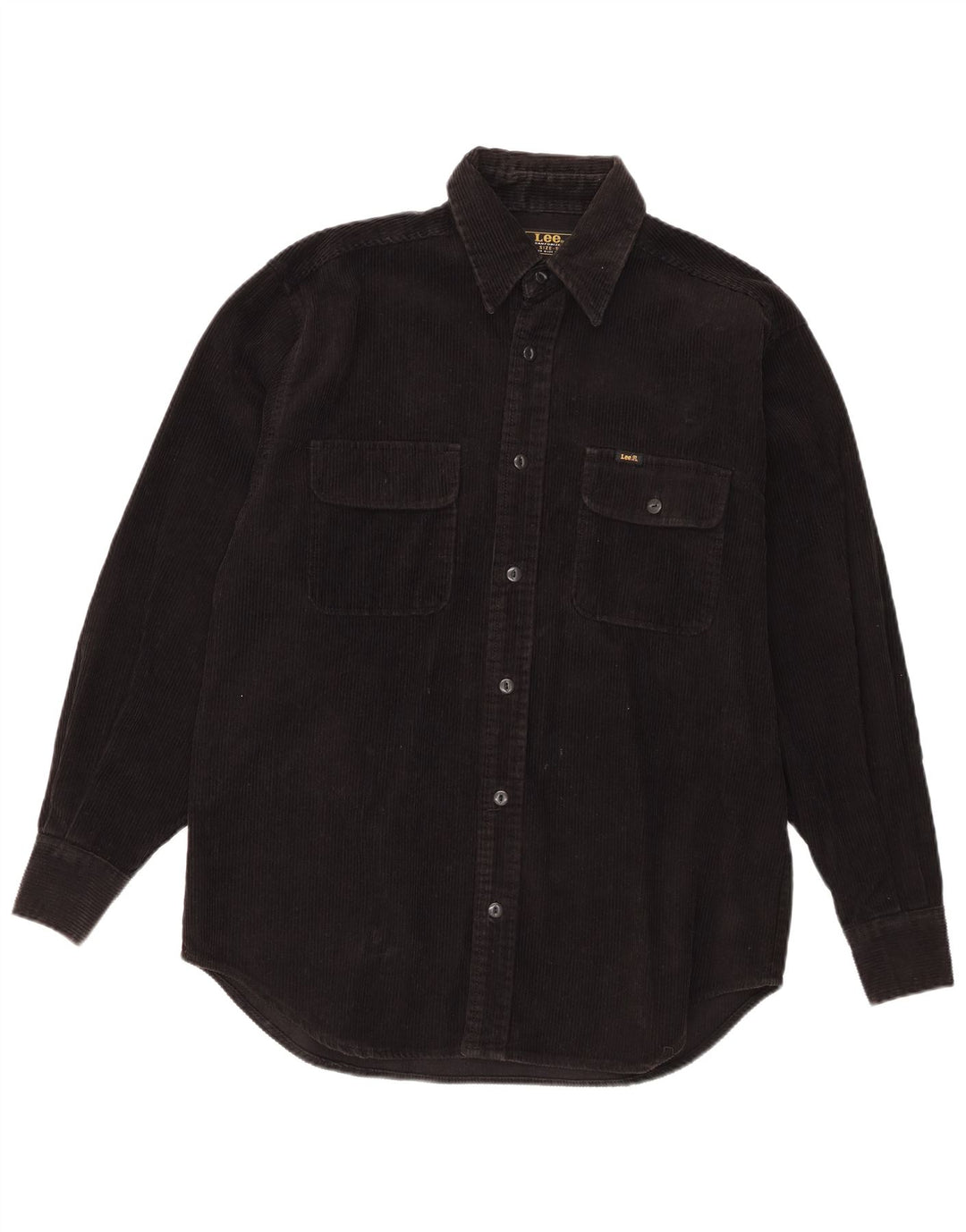 Lee Mens Corduroy Shirt Small Black Cotton