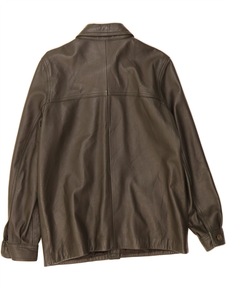 VINTAGE Womens Leather Jacket IT 44 Medium Grey Leather Vintage Vintage and Second-Hand Vintage from Messina Hembry 