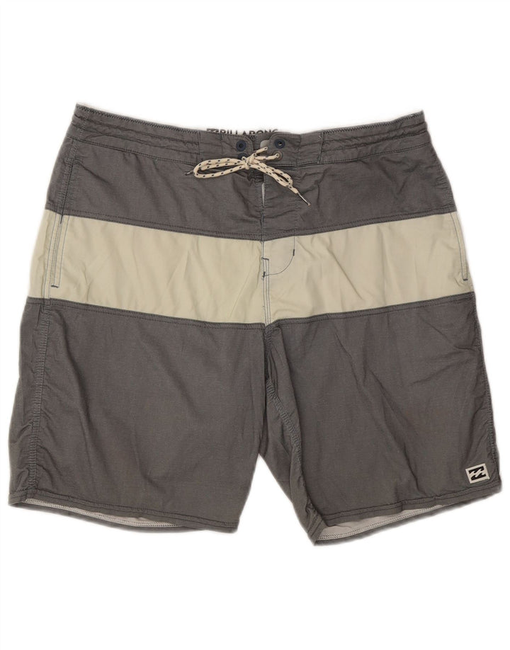 Billabong Mens Swimming Shorts Medium Grey Colourblock Cotton