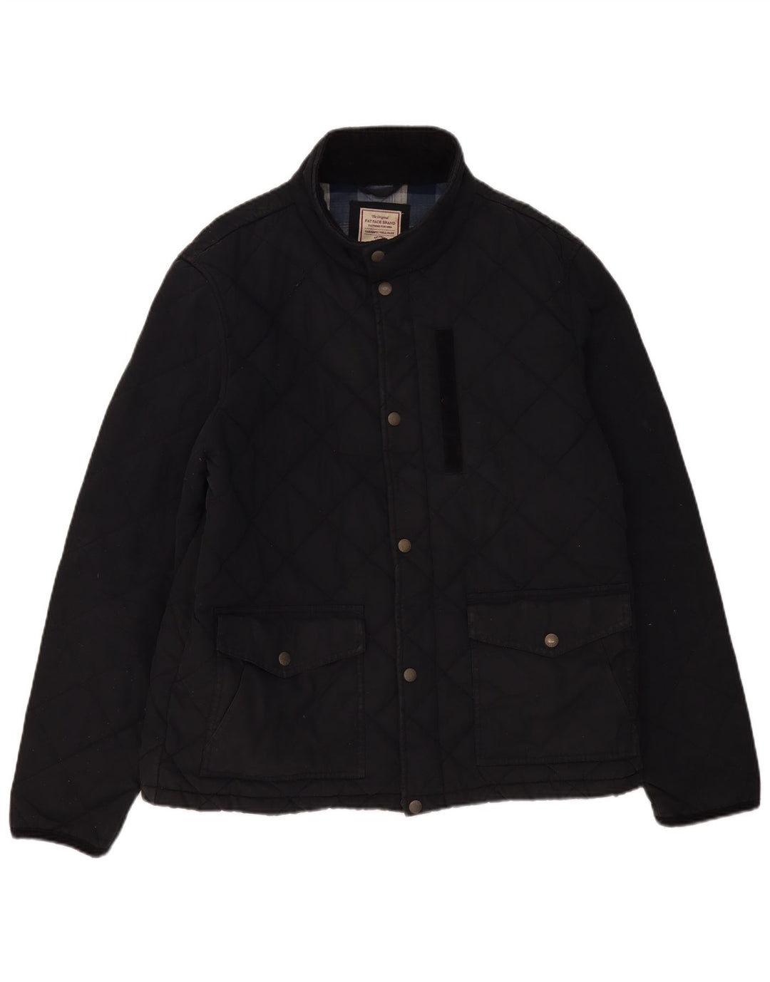Fat Face Mens Quilted Jacket UK 42 XL Navy Blue Cotton