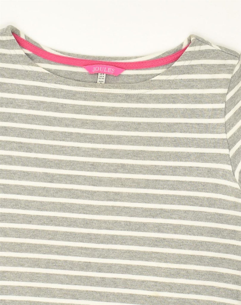 JOULES Womens Basic Dress UK 8 Small Grey Striped Cotton | Vintage Joules | Thrift | Second-Hand Joules | Used Clothing | Messina Hembry 