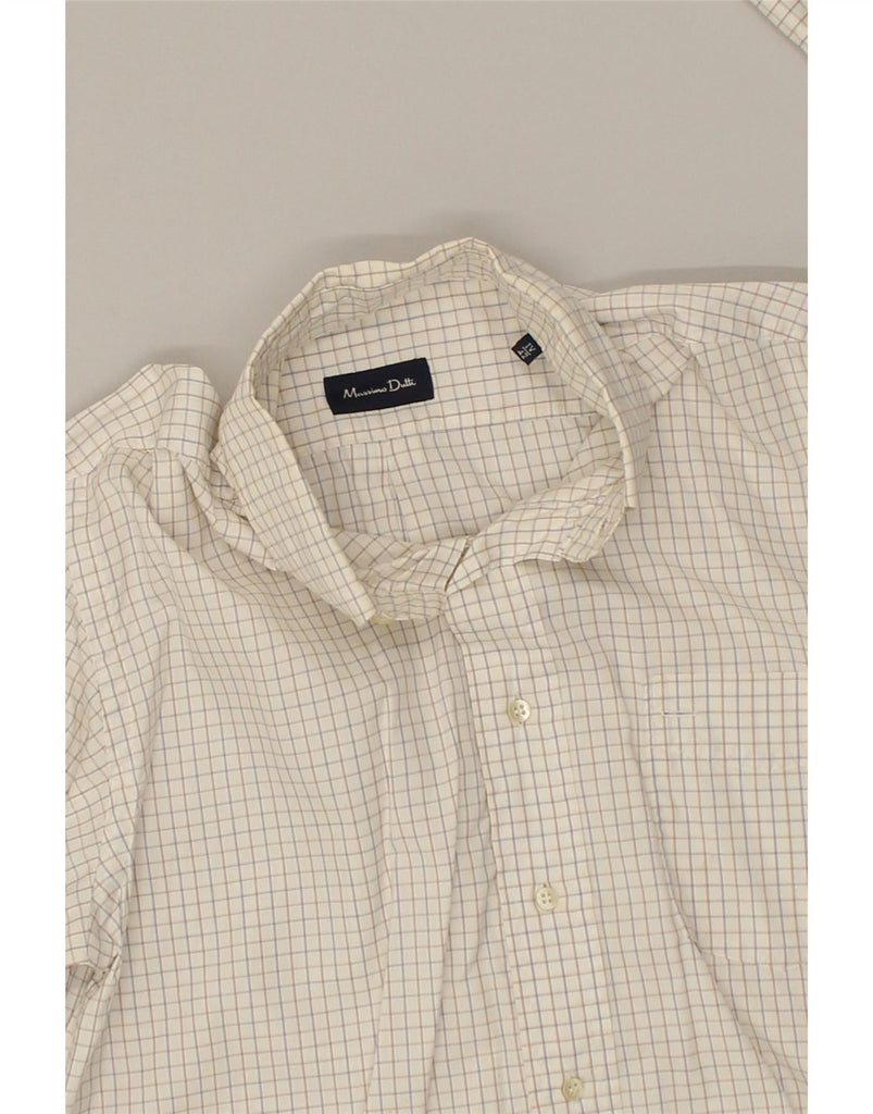 MASSIMO DUTTI Mens Shirt Size 42 Large White Check Cotton | Vintage Massimo Dutti | Thrift | Second-Hand Massimo Dutti | Used Clothing | Messina Hembry 