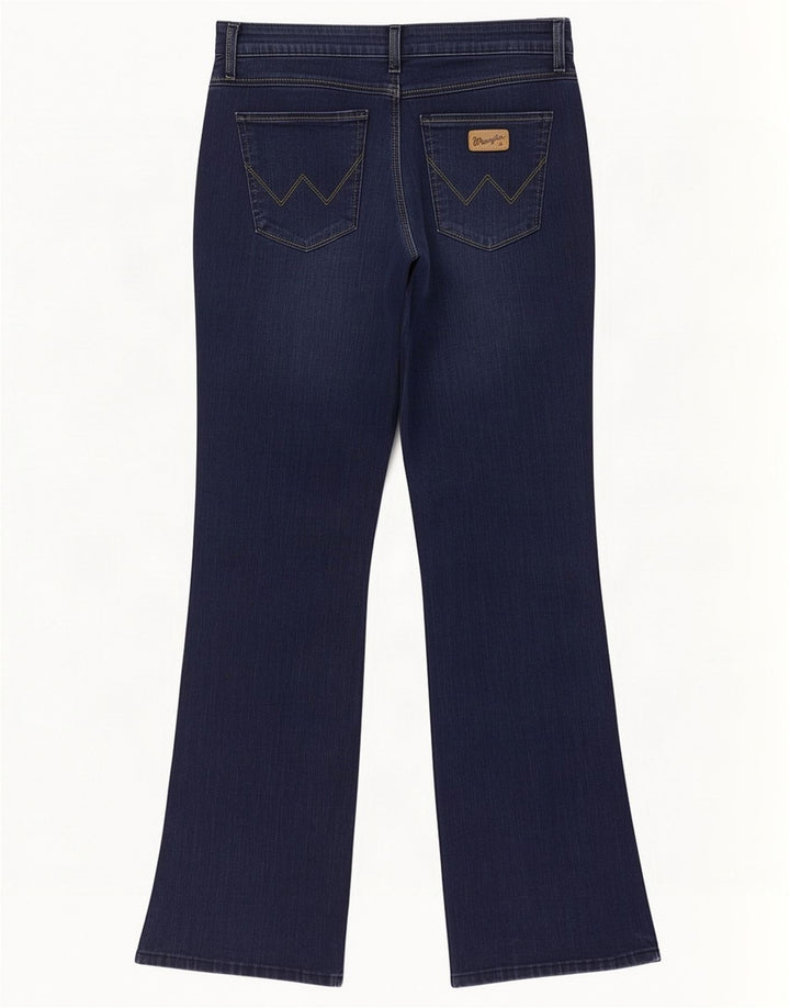 Wrangler Womens Bootcut Jeans W32 L32 Navy Blue Cotton