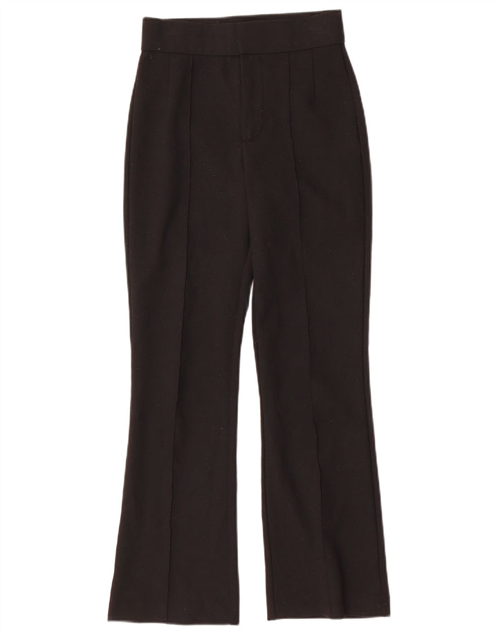 ZARA Womens Bootcut Suit Trousers XS W24 L27 Black Polyester