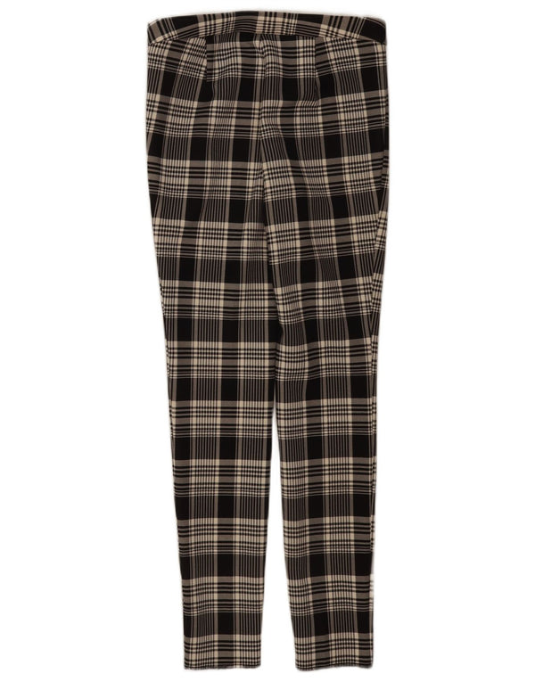 Zara Womens Slim Casual Trousers XS W24 L28 Black Check