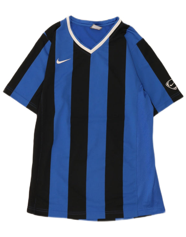 Nike Boys T-Shirt Top 13-14 Years XL Blue Striped Polyester
