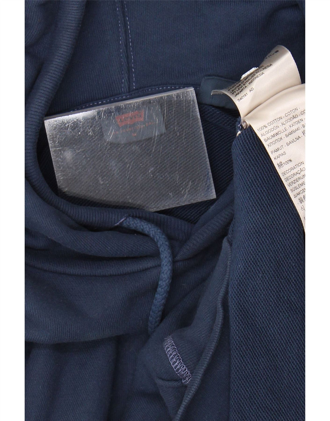 LEVI'S Womens Oversized Hoodie Jumper UK 14 Medium Blue Cotton Vintage Levi's and Second-Hand Levi's from Messina Hembry 