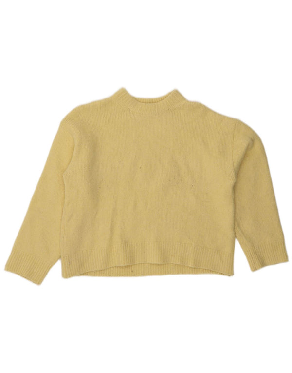 Zara Womens Crop Boat Neck Jumper Sweater UK 14 Medium Yellow
