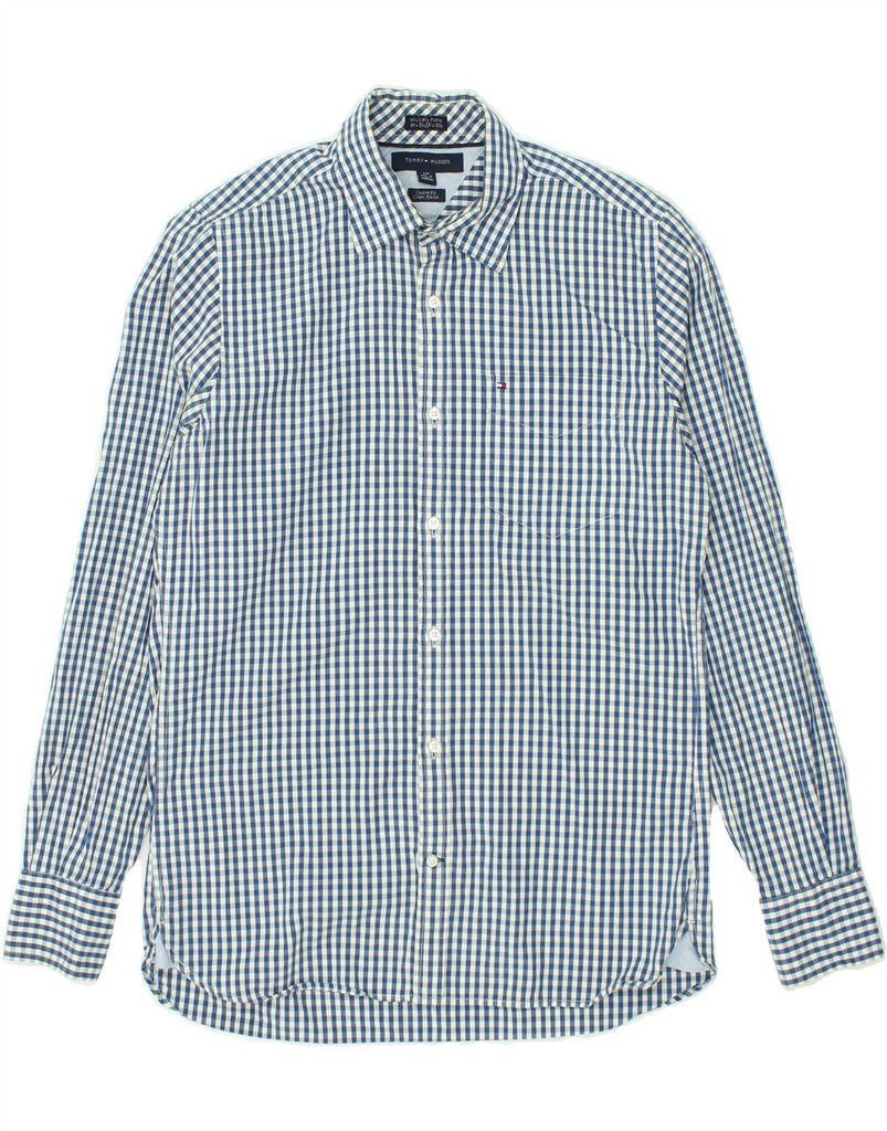 TOMMY HILFIGER Mens Custom Fit Shirt Size 14 1/2-15 Small Blue Gingham | Vintage Tommy Hilfiger | Thrift | Second-Hand Tommy Hilfiger | Used Clothing | Messina Hembry 
