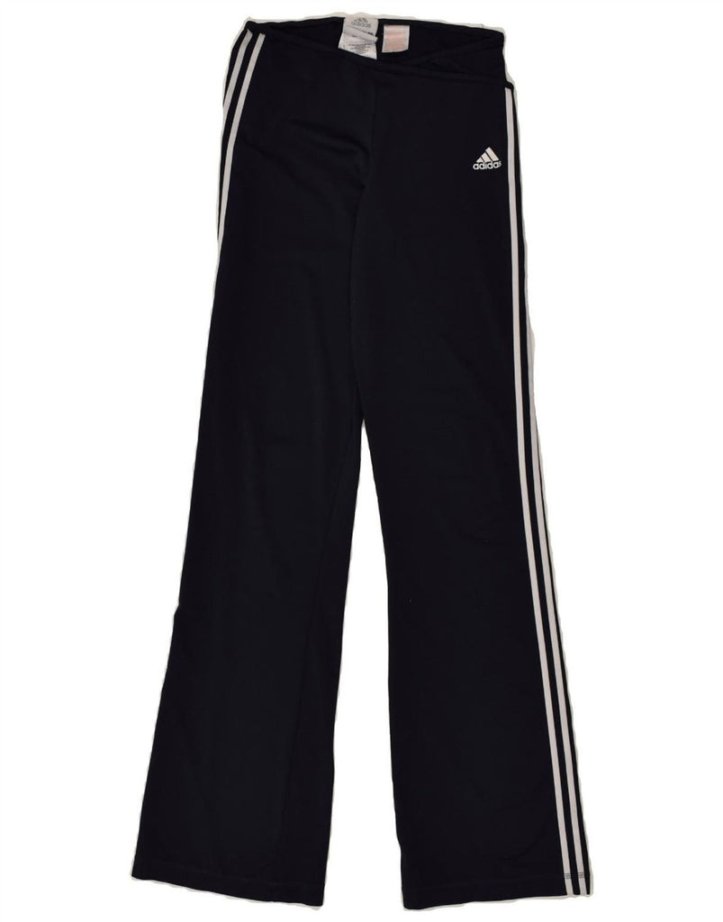 ADIDAS Girls Tracksuit Trousers 13-14 Years Navy Blue Polyester | Vintage Adidas | Thrift | Second-Hand Adidas | Used Clothing | Messina Hembry 