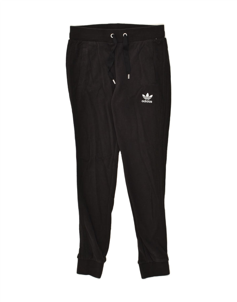 ADIDAS Womens Tracksuit Trousers Joggers UK 12 Medium Black Cotton | Vintage Adidas | Thrift | Second-Hand Adidas | Used Clothing | Messina Hembry 