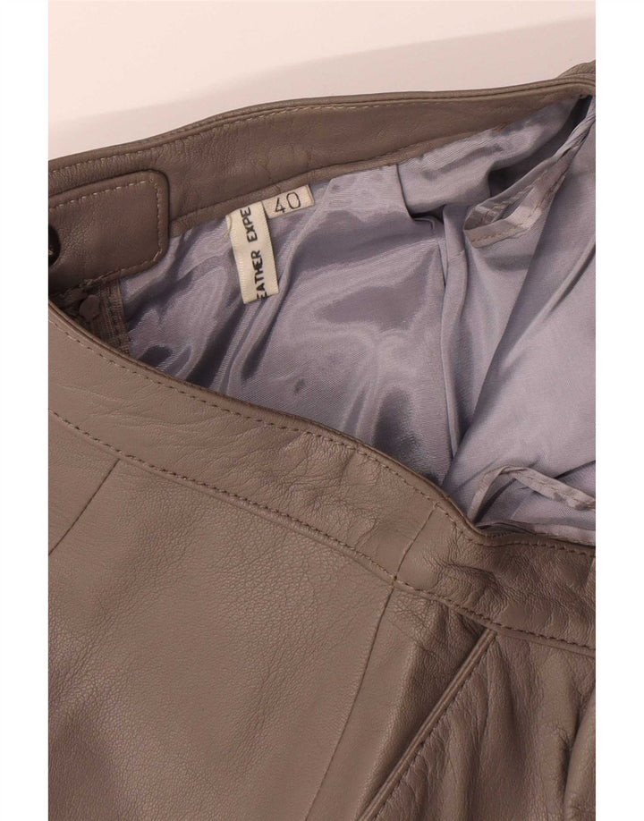 Vintage Womens Midi Leather Skirt EU 40 Medium W28 Brown