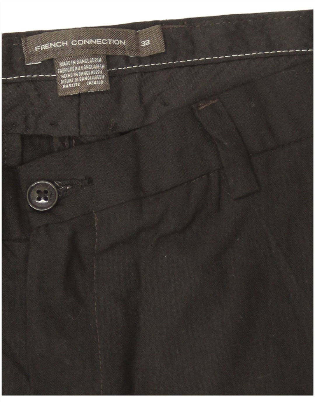 French Connection Mens Slim Suit Trousers W32 L31 Black Polyester