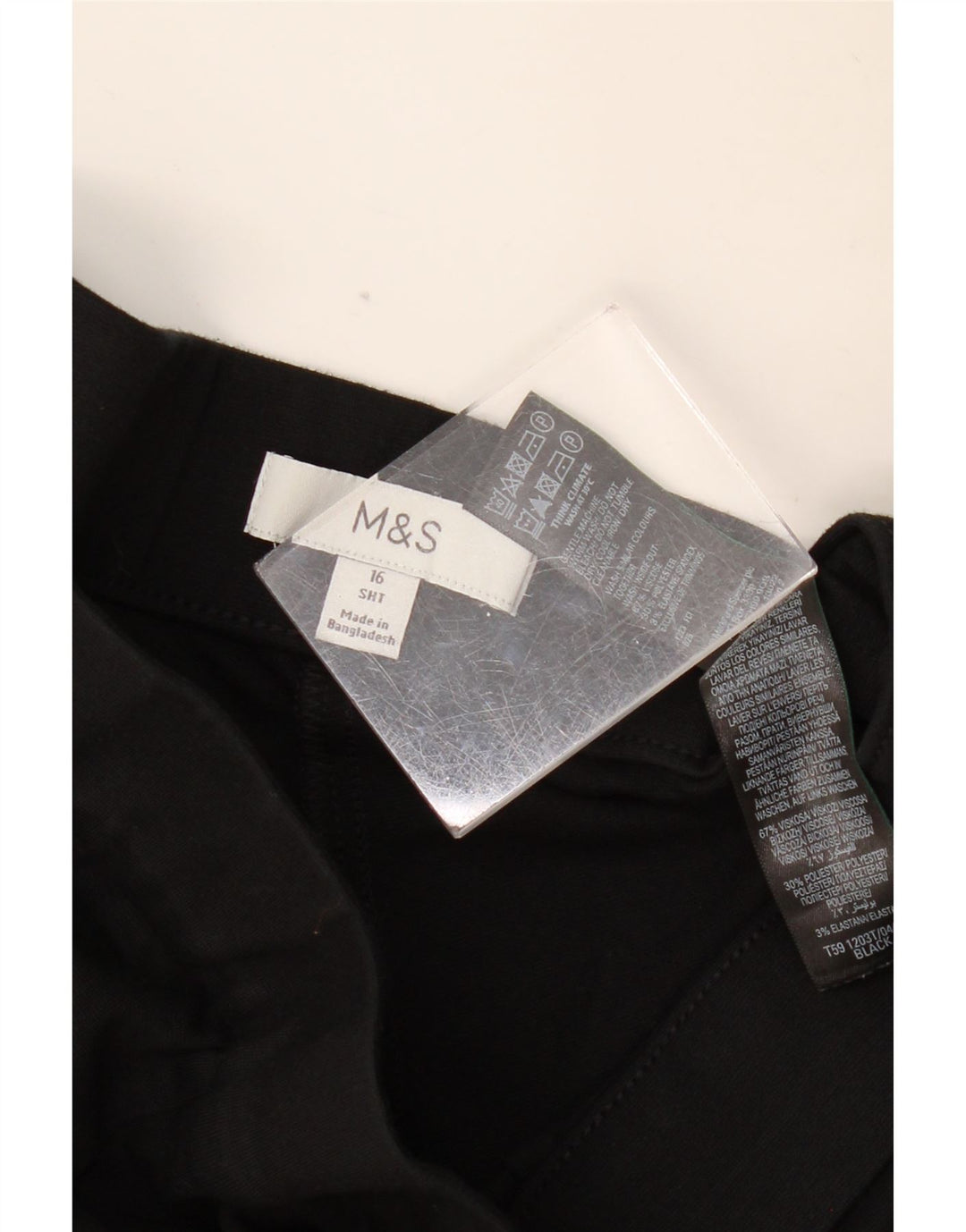 MARKS & SPENCER Womens Bootcut Cropped Trousers UK 16 Large W32 L25 Black