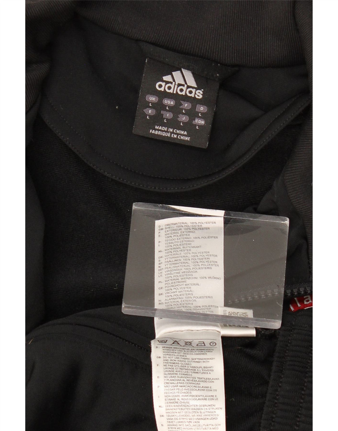 ADIDAS Mens AC Milan Loose Fit Tracksuit Top Jacket Large Black Polyester