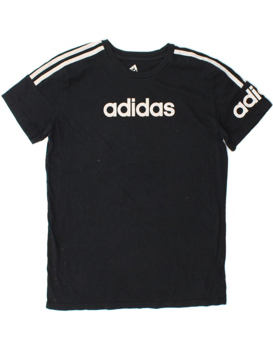 ADIDAS Mens Graphic T-Shirt Top Small Black Vintage Adidas and Second-Hand Adidas from Messina Hembry 