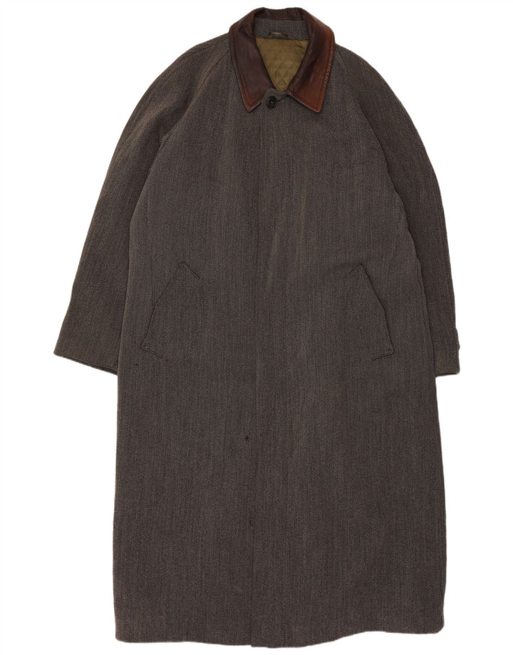 HUGO BOSS Mens Overcoat UK 42 XL Grey Wool