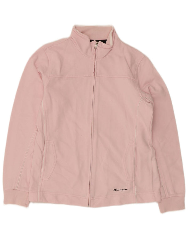 Champion Womens Regular Fit Tracksuit Top Jacket UK 10 Small Pink Cotton