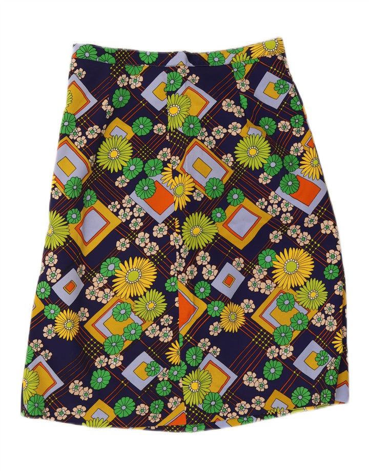 VINTAGE Womens A-Line Skirt W29 Medium Multicoloured Floral