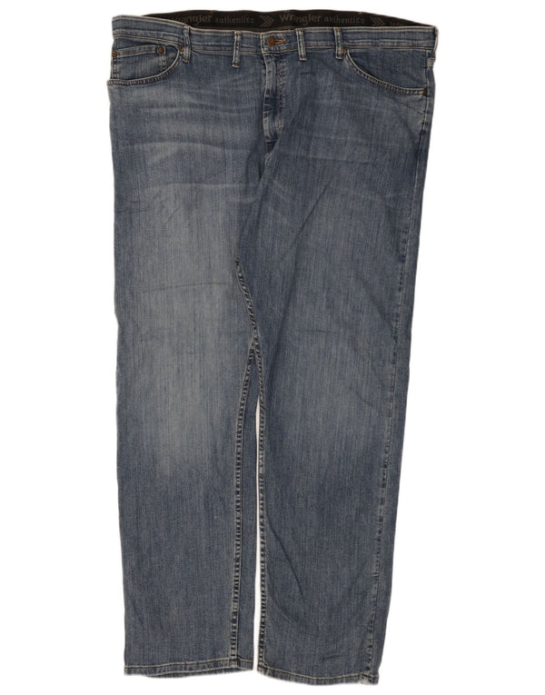 Wrangler Mens Straight Jeans W46 L32 Blue Cotton