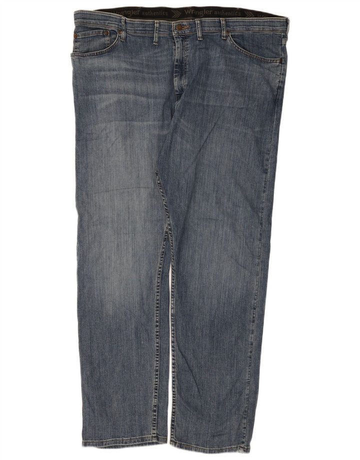 Wrangler Mens Straight Jeans W46 L32 Blue Cotton