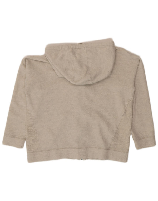 Fat Face Womens Oversized Zip Hoodie Sweater UK 14 Medium Beige Cotton