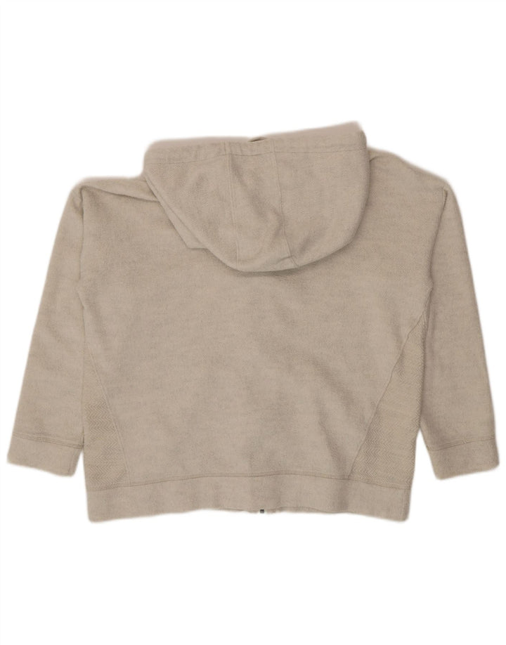 Fat Face Womens Oversized Zip Hoodie Sweater UK 14 Medium Beige Cotton