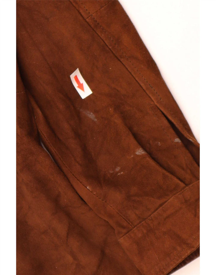 Vintage Womens Oversized Suede Jacket IT 44 Medium Brown Leather
