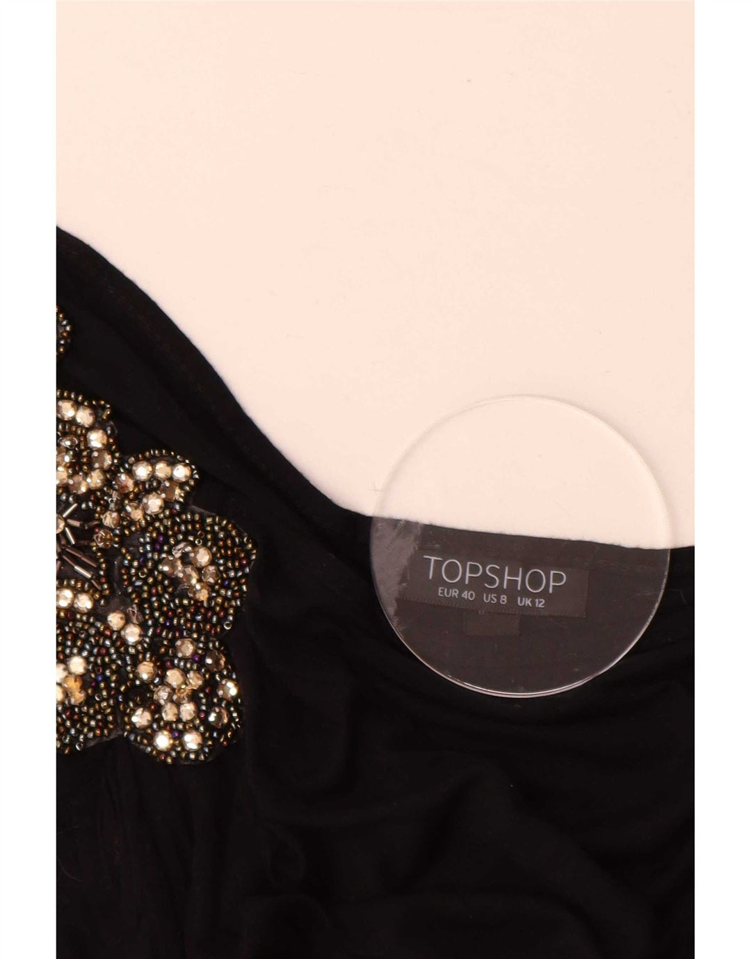 Topshop Womens One Shoulder Dress UK 12 Medium Black Viscose