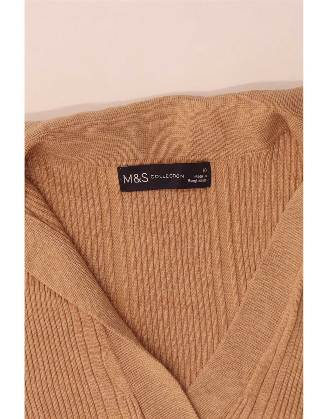 Marks & Spencer Womens Oversized Polo Neck Jumper Sweater UK 10 Small Beige