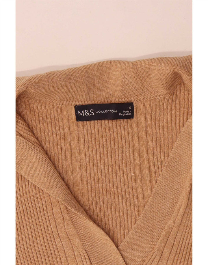 Marks & Spencer Womens Oversized Polo Neck Jumper Sweater UK 10 Small Beige