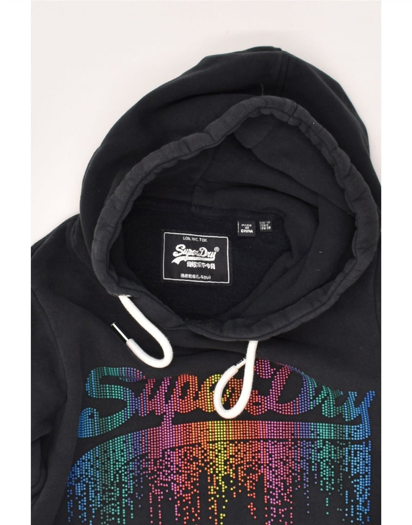 SUPERDRY Womens Loose Fit Graphic Hoodie Jumper UK 10 Small  Navy Blue | Vintage Superdry | Thrift | Second-Hand Superdry | Used Clothing | Messina Hembry 