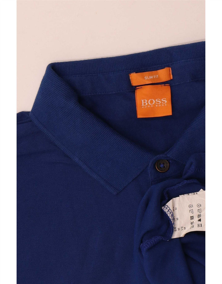 Hugo Boss Mens Slim Fit Polo Shirt Medium Blue Cotton