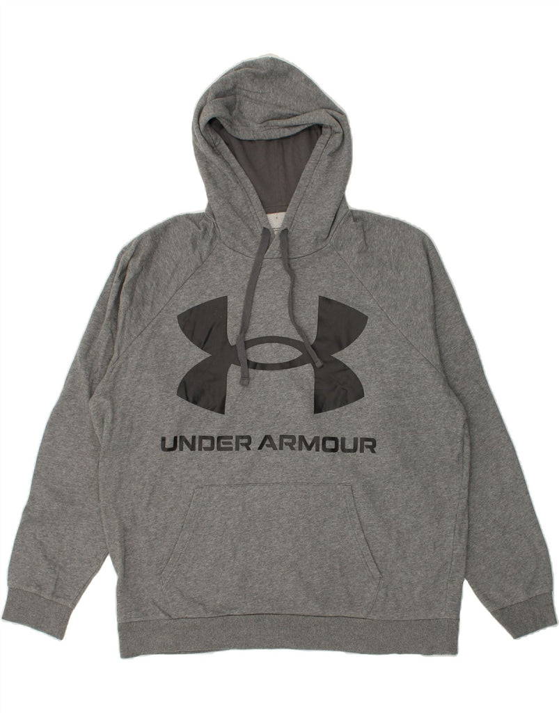 UNDER ARMOUR Mens Graphic Hoodie Jumper XL Grey Cotton | Vintage Under Armour | Thrift | Second-Hand Under Armour | Used Clothing | Messina Hembry 