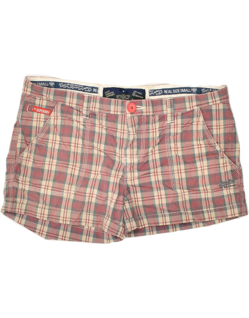 SUPERDRY Womens Chino Shorts Small W32  Red Check Cotton | Vintage Superdry | Thrift | Second-Hand Superdry | Used Clothing | Messina Hembry 