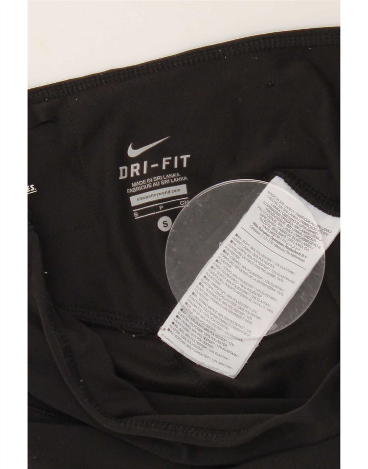 Nike Womens Dri Fit Leggings UK 10 Small Black Polyester