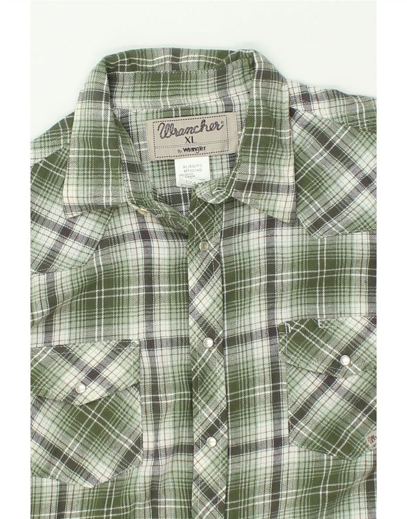 WRANGLER Mens Shirt XL Green Check Cotton | Vintage Wrangler | Thrift | Second-Hand Wrangler | Used Clothing | Messina Hembry 